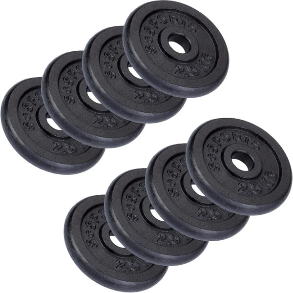 Valurautaiset levypainot 30 mm, 2–20 kg setit