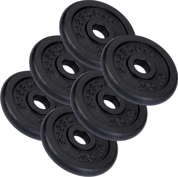 Valurautaiset levypainot 30 mm, 2–20 kg setit