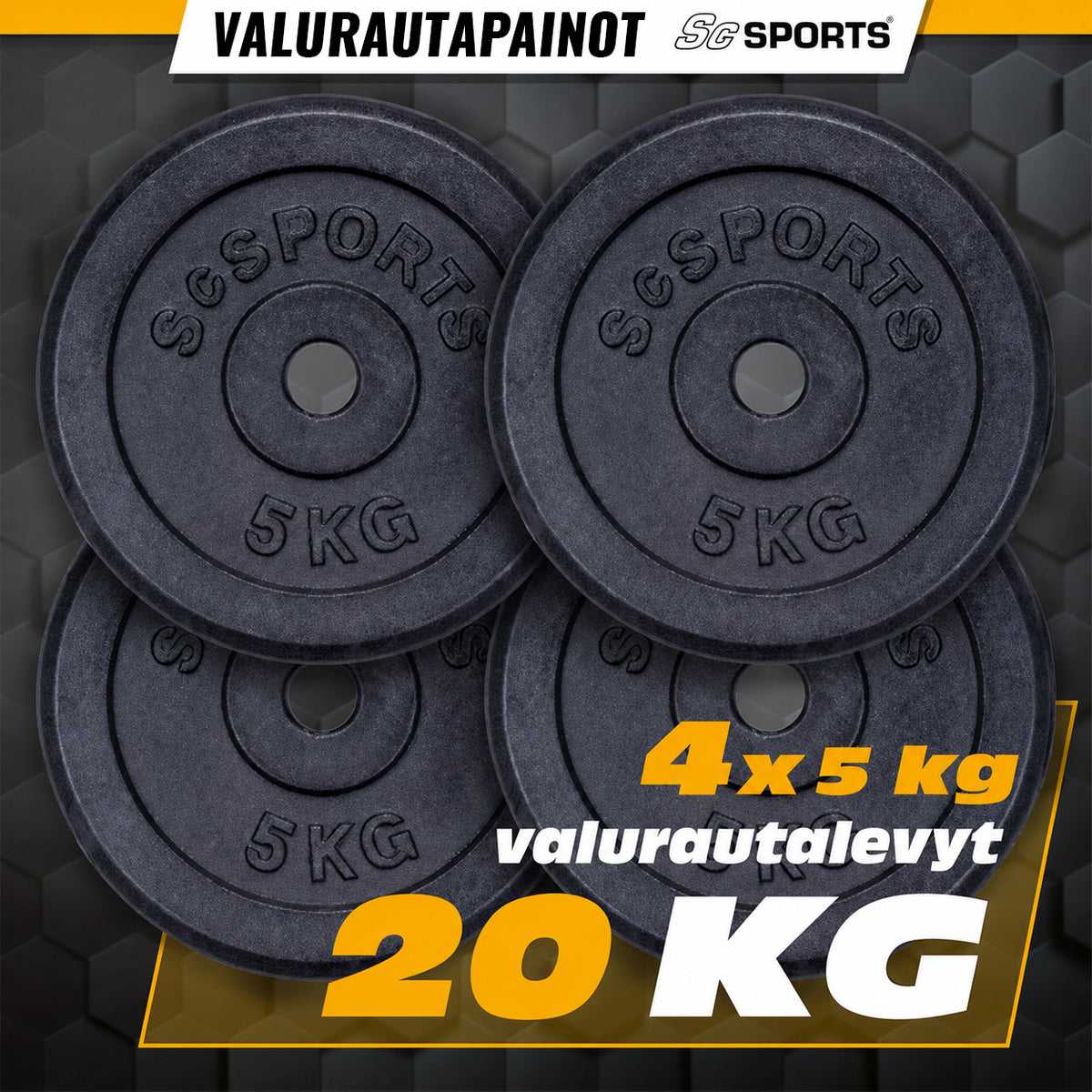 Valurautainen levypainosetti 30/31 mm 10–40 kg