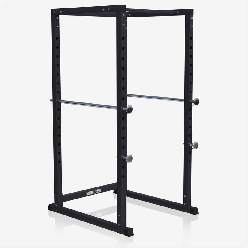 Power Rack kyykkyhäkki turvaraudoilla ja leuanvetotangolla, musta
