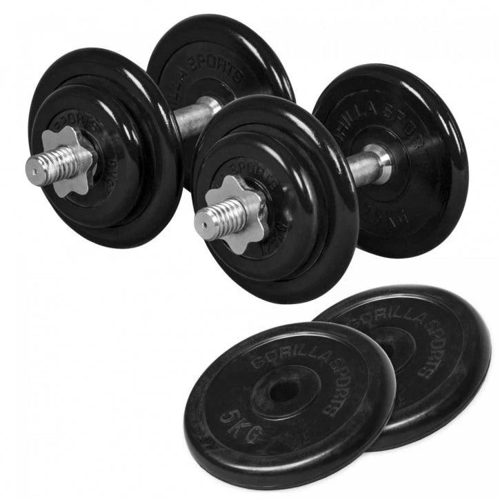 Kuminen käsipainosetti 20 kg + 2 x 5 kg