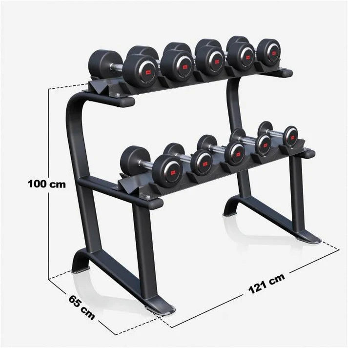 Kiinteä käsipainosetti 90 kg telineellä