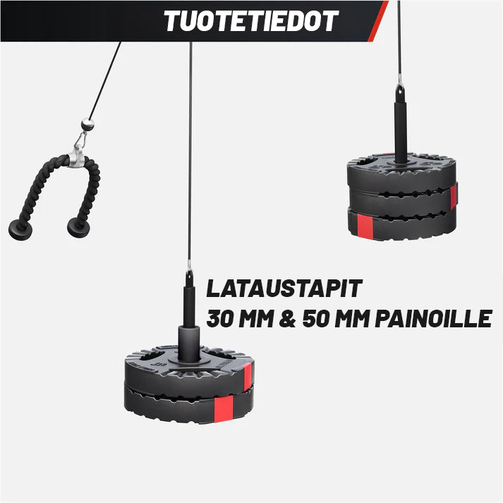 Ripustettava taljasetti kotiin ojentajaköydellä