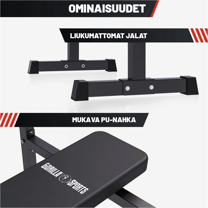 Taitettava painonnostopenkki + 100 kg levytankosarja