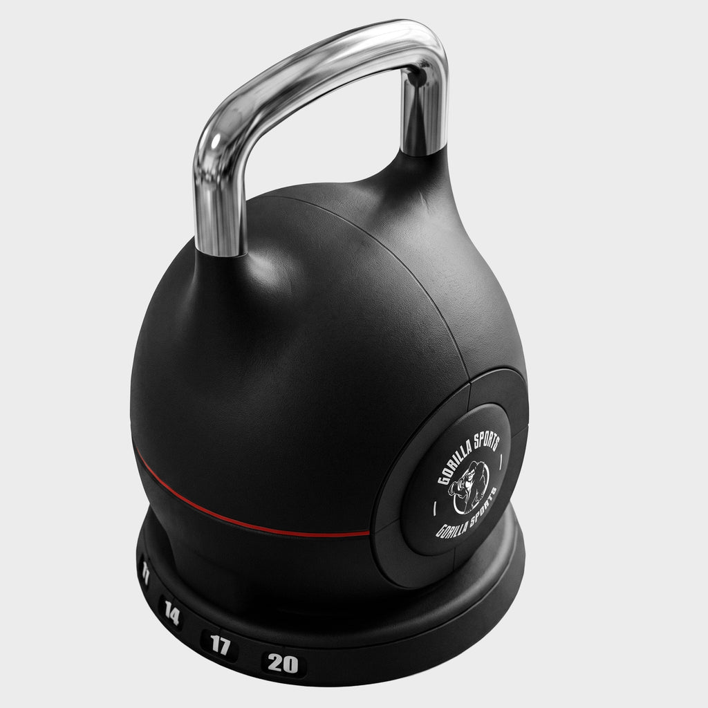 Säädettävä kahvakuula 2–20 kg telineineen, musta
