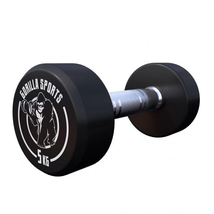 Pro kiinteä käsipainopari, kumipinnoitettu, 2,5–15 kg