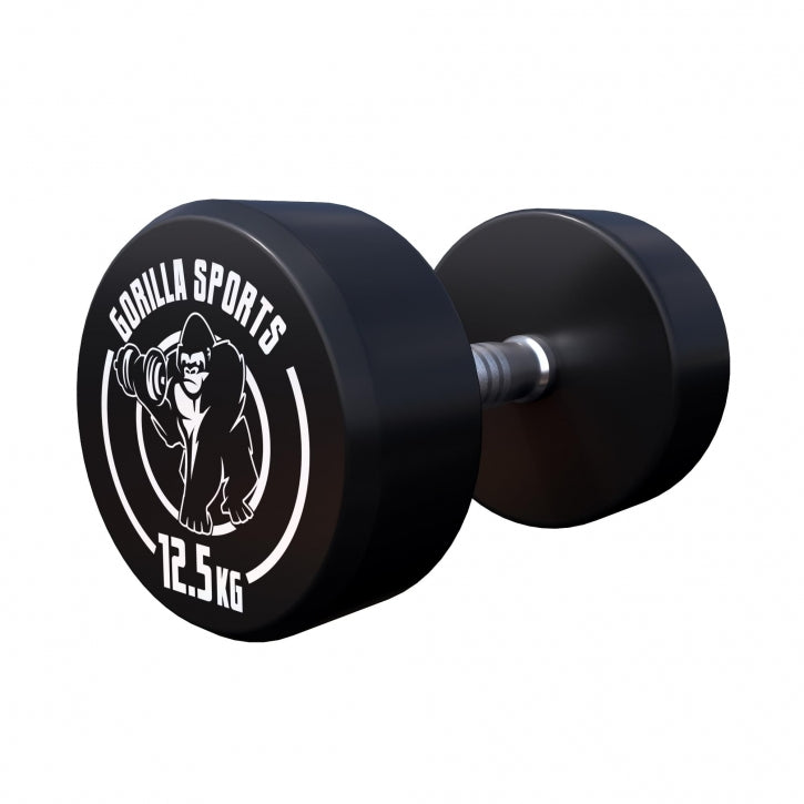 Pro kiinteä käsipainopari, kumipinnoitettu, 2,5–15 kg