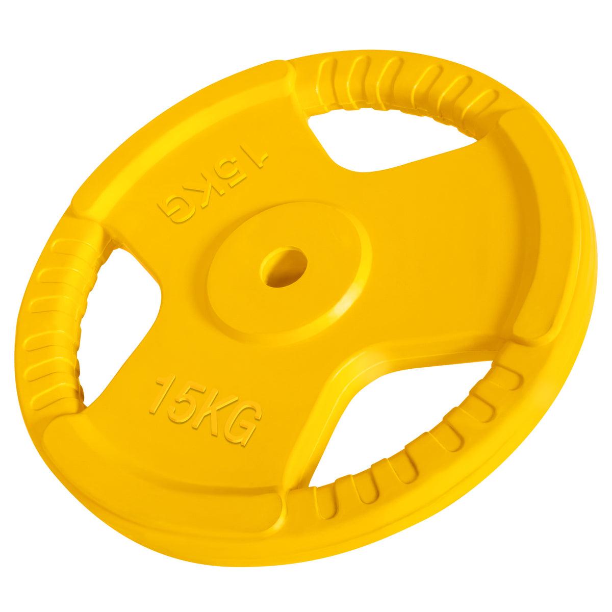 Kumipinnoitteinen levypaino otekahvoilla 15 kg 30 mm