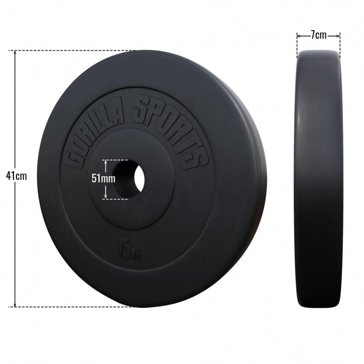 Vinyylipäällysteinen levypaino 15 kg 50 mm