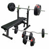 Säädettävä painonnostopenkki + 100 kg Tri Grip setti, musta