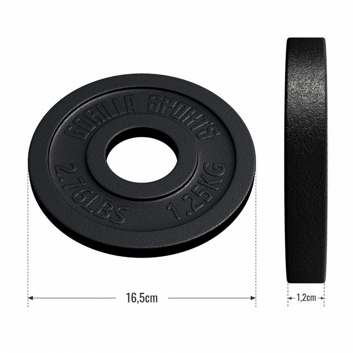 Valurautainen levypaino 1,25 kg 50 mm