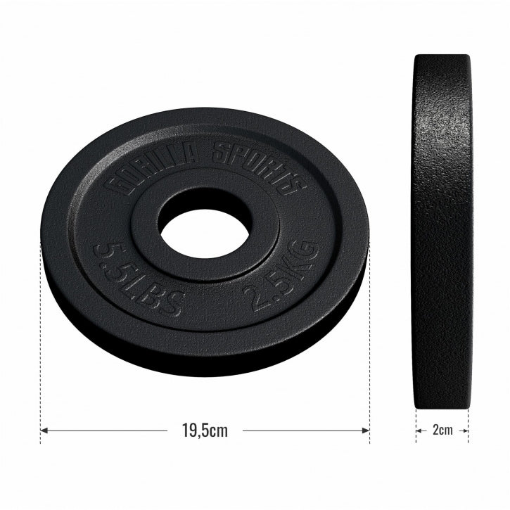 Valurautainen levypaino 2,5 kg 50 mm