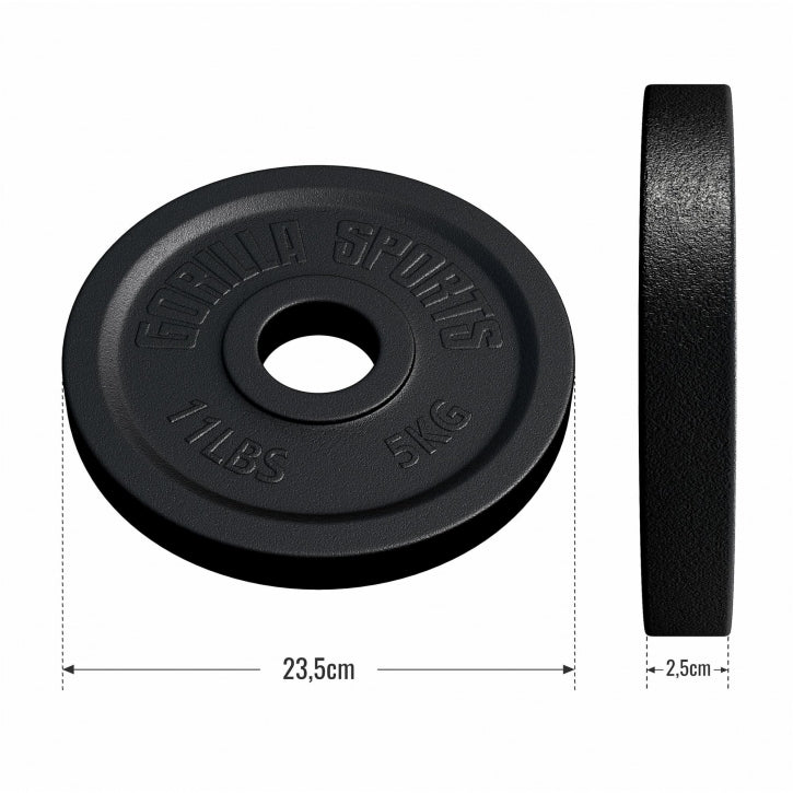 Valurautainen levypaino 5 kg 50 mm