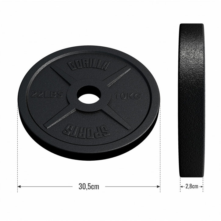 Valurautainen levypaino 10 kg 50 mm