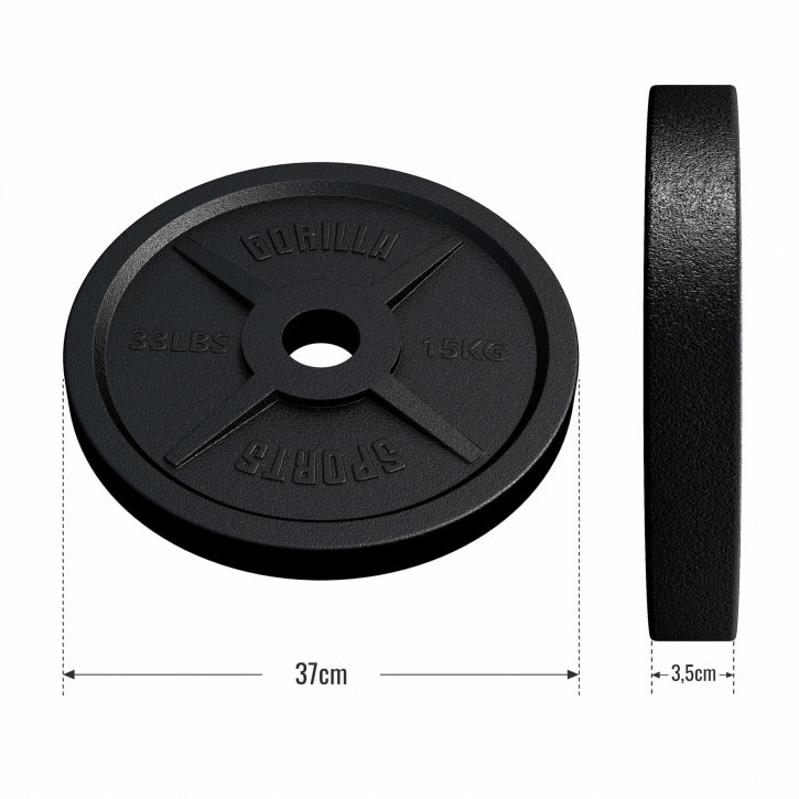 Valurautainen levypaino 15 kg 50 mm