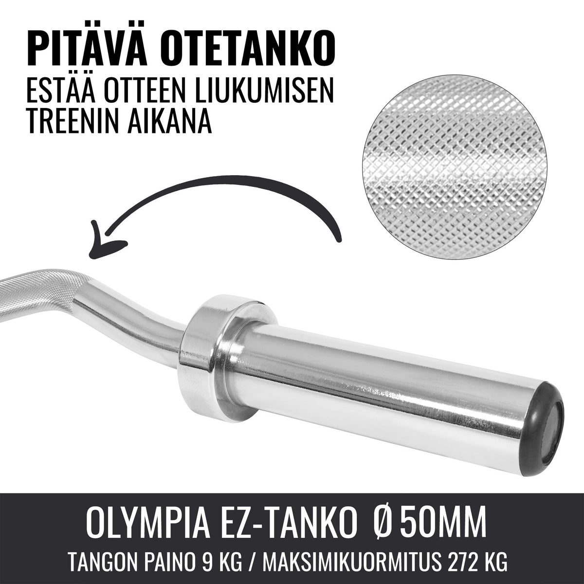 Olympia EZ-mutkatanko- ja käsipainotankosetti 75 kg