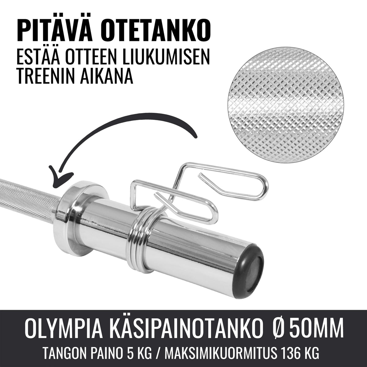 Olympia EZ-mutkatanko- ja käsipainotankosetti 75 kg