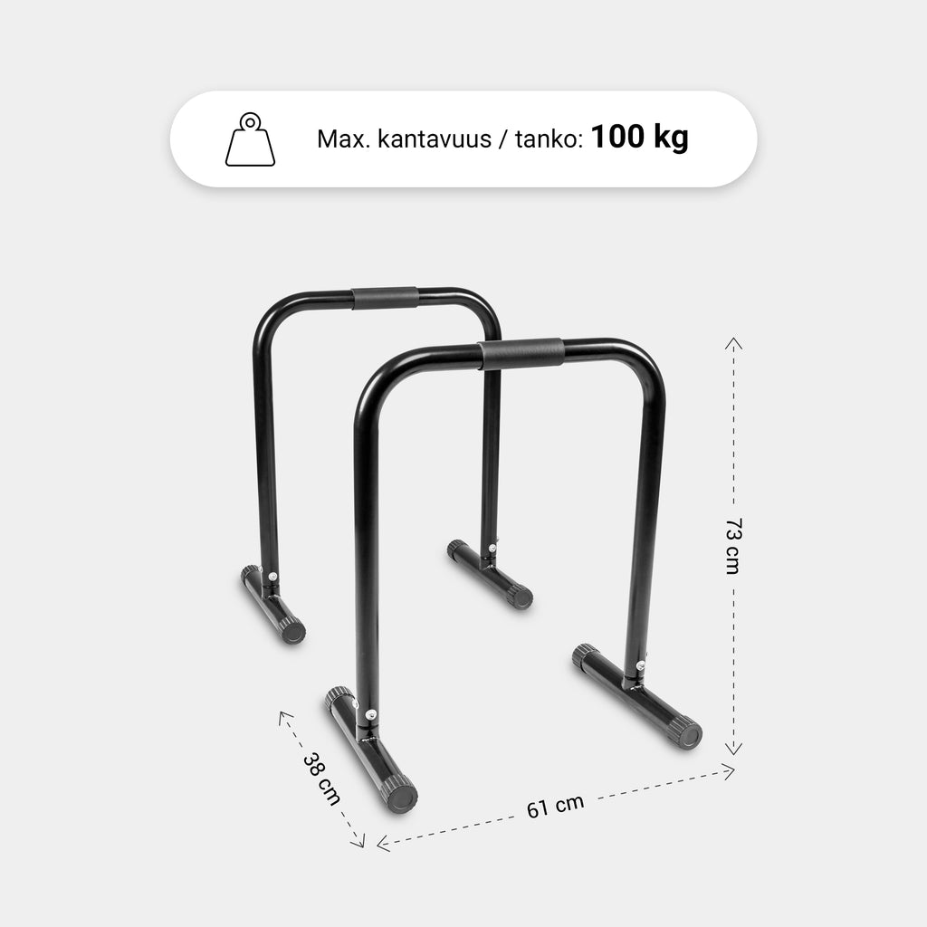 Dippitelineet / nojapuut kotiin 73 cm kehonpainotreeniin