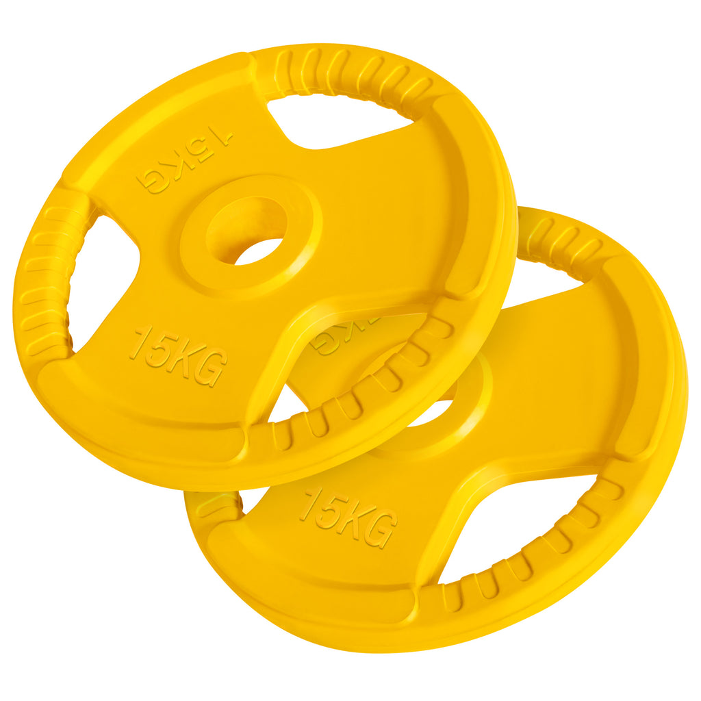 Olympia Tri Grip levypainot 2 x 15 kg, 50 mm, keltainen