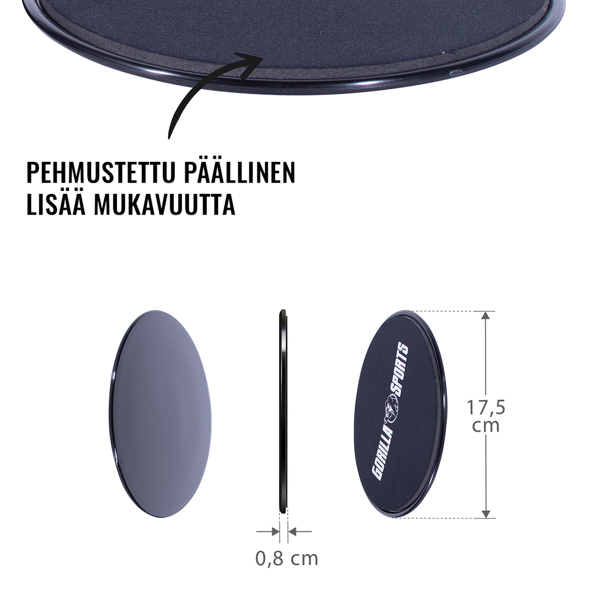 Liukutyynyt säilytyspussilla, 2 kpl