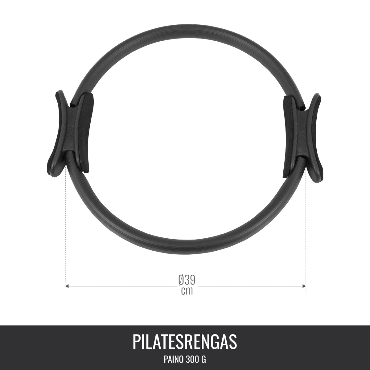 Pilatesrengas 39 cm ergonomisilla kahvoilla