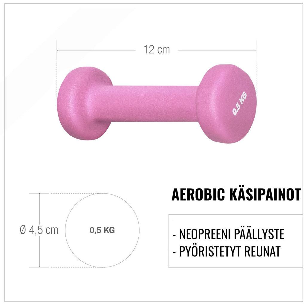 Vinyylikäsipainot valurautaytimellä 2 kpl