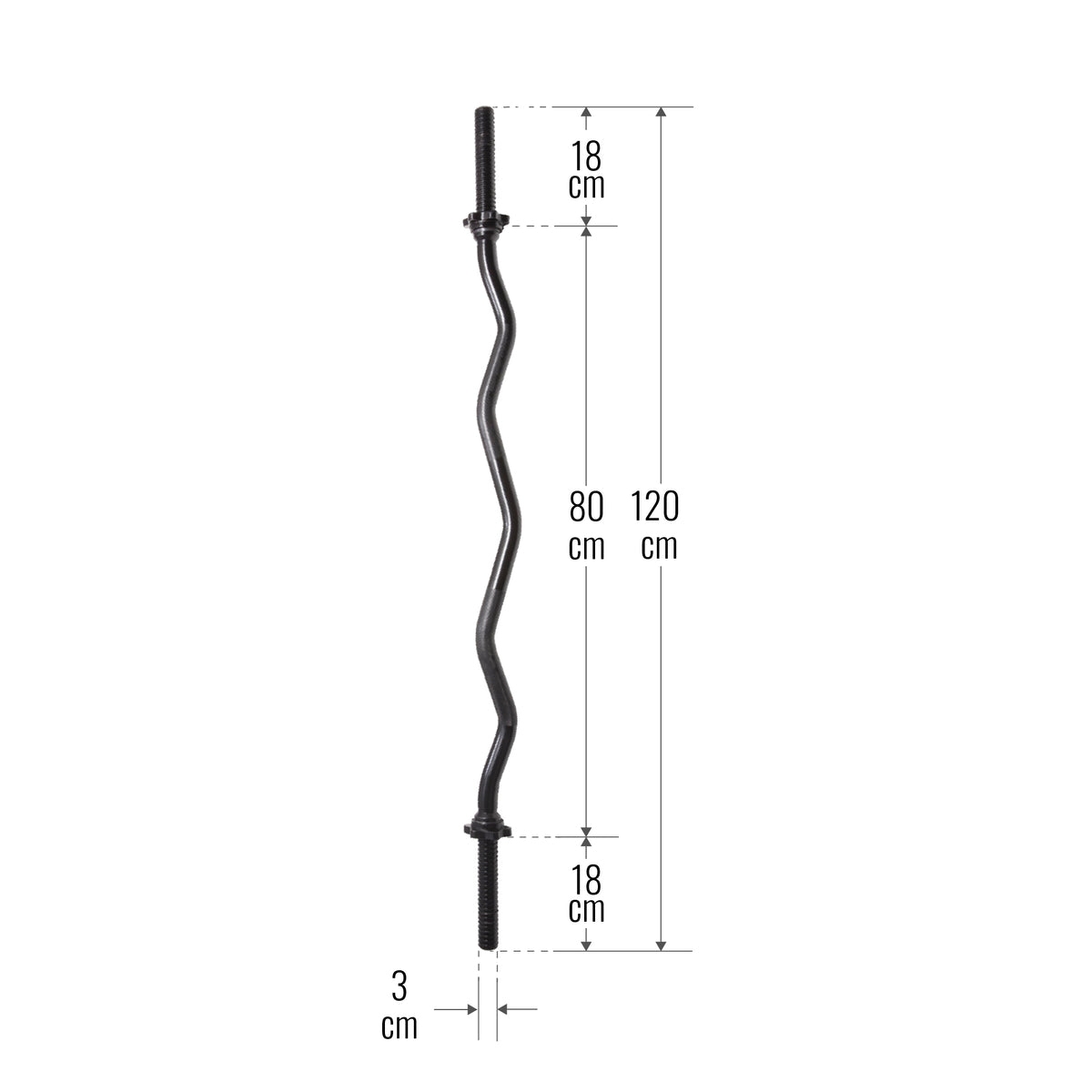 EZ-hauistanko 120 cm kierrelukoilla, musta