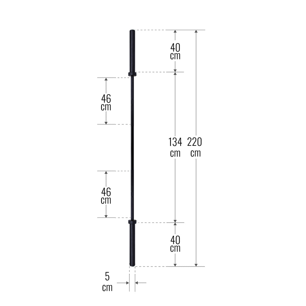 Olympia-levytanko 220 cm 20 kg, musta