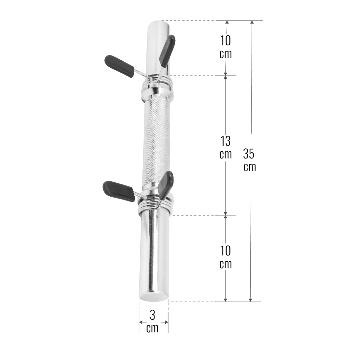 Käsipainotangot jousilukoilla 30 mm, 35 cm, 2 kpl