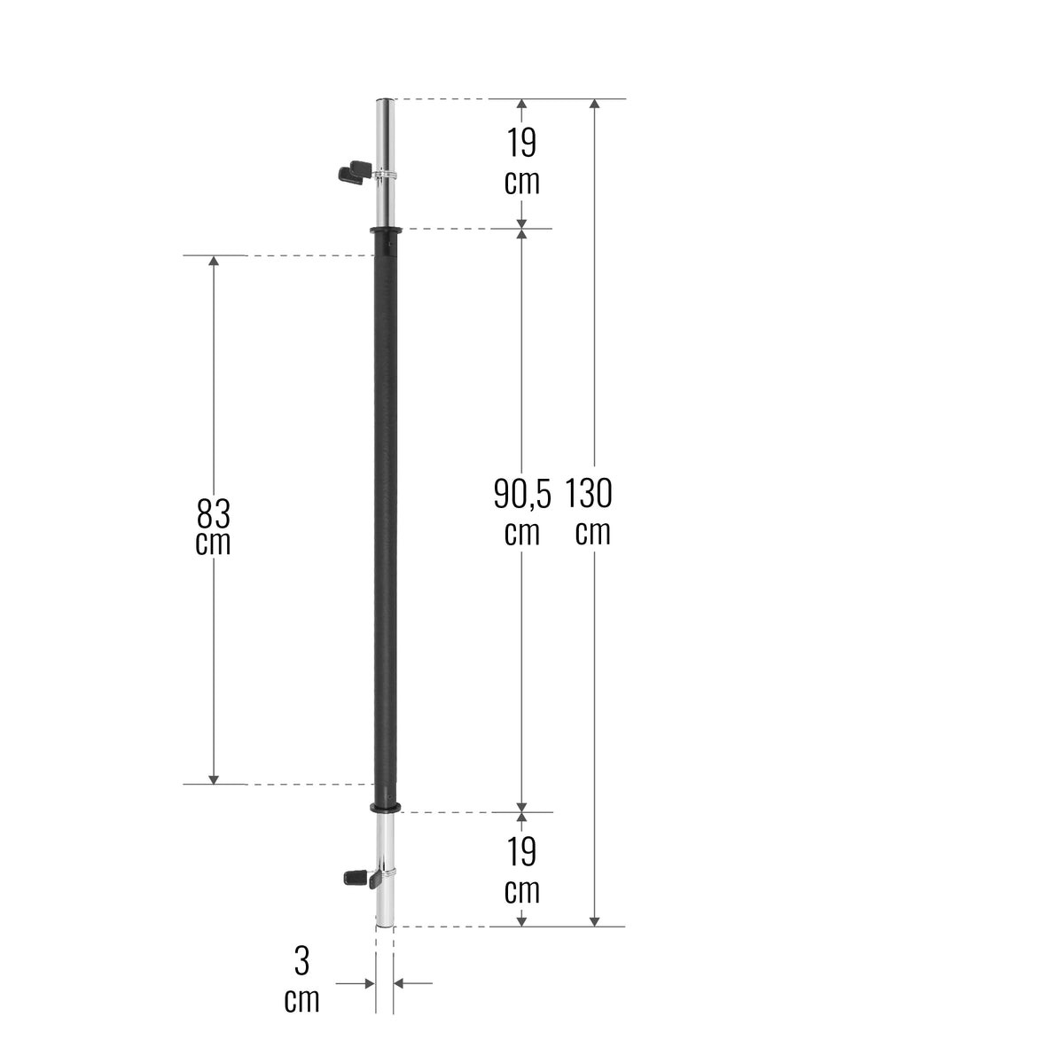 Aerobic-levytanko jousilukoilla 130 cm