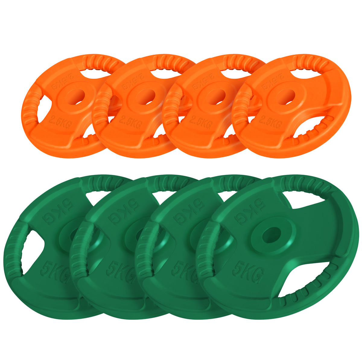 Kumipinnoitettu levypainosetti otekahvoilla 30 kg, 30mm