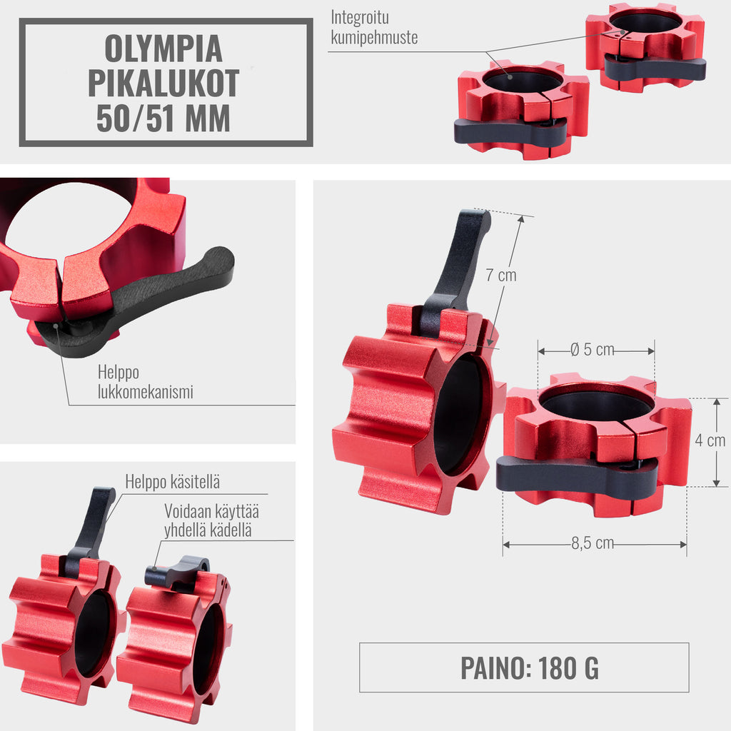 Pikalukot 50/51 mm levytankoon 2 kpl
