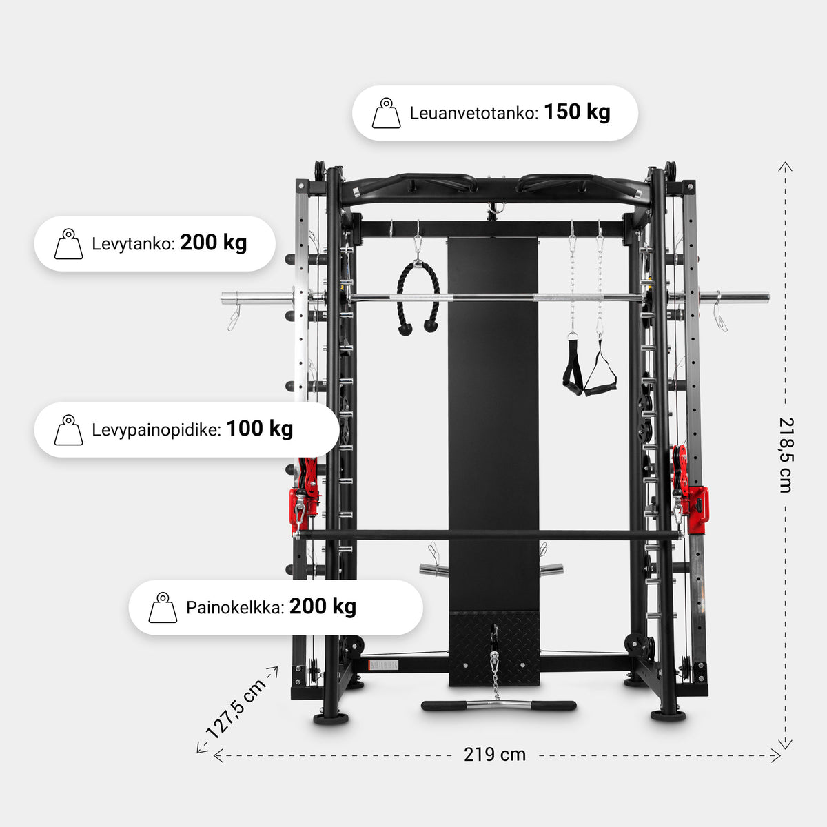 Smith-laite XXL kolmella vetotaljalla