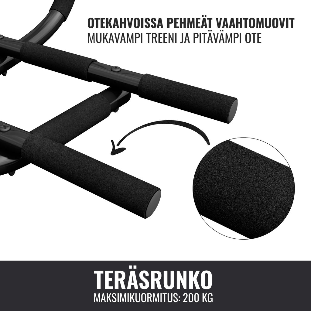 Säädettävä vatsalihaspenkki ja 5-in-1 leuanvetotanko