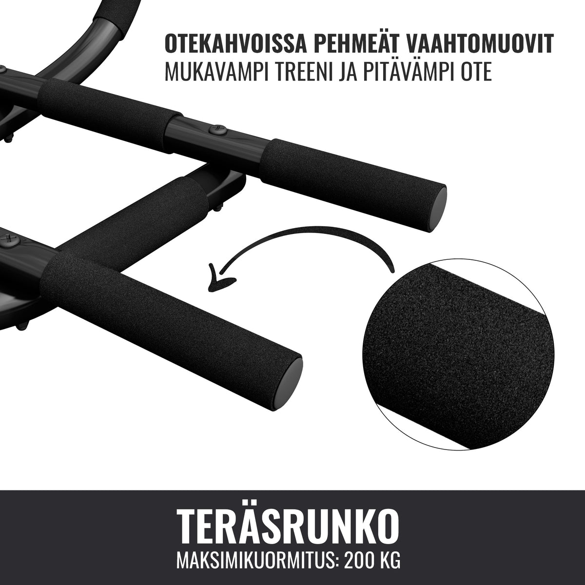 Säädettävä vatsalihaspenkki ja 5-in-1 leuanvetotanko