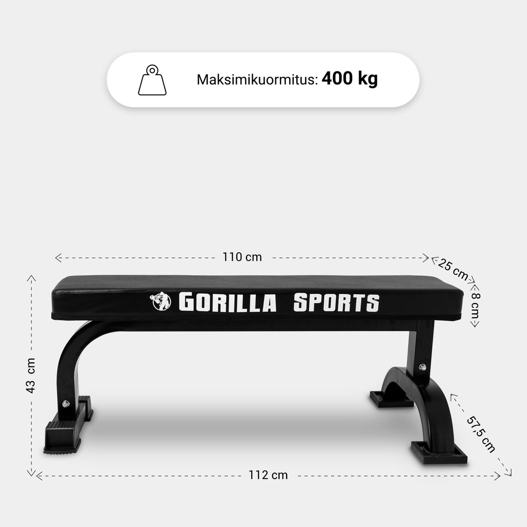 Heavy Duty tasapenkki max 400 kg, musta
