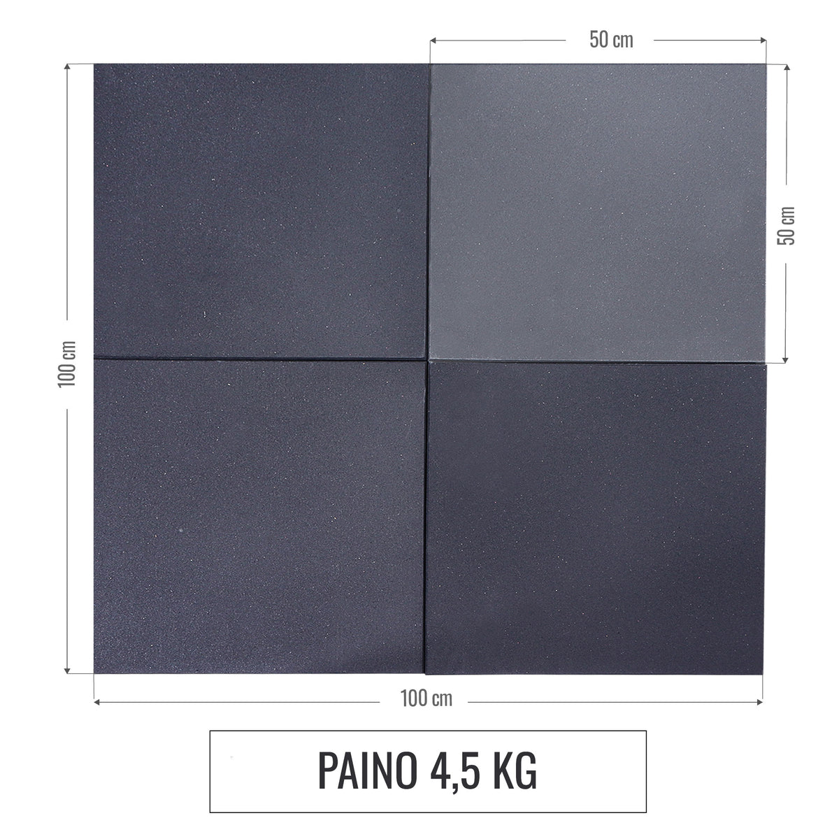 Kumiset suojamatot 50 x 50 x 2 cm, 4 kpl