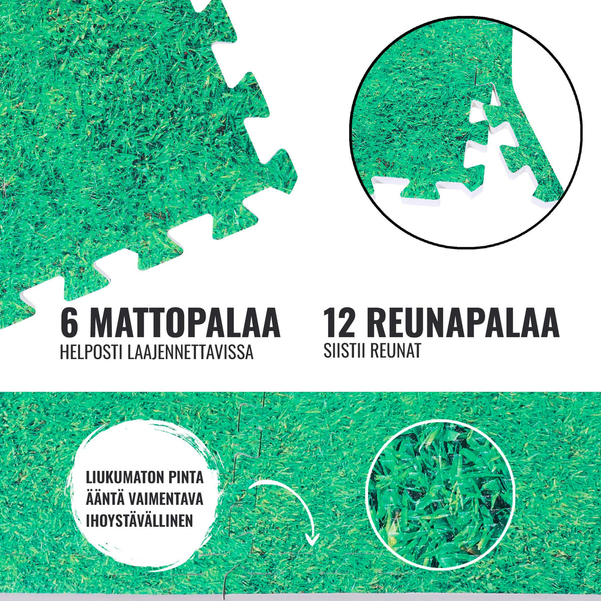 Suojamatto 6 palaa + 12 reunapalaa, ruohokuosi