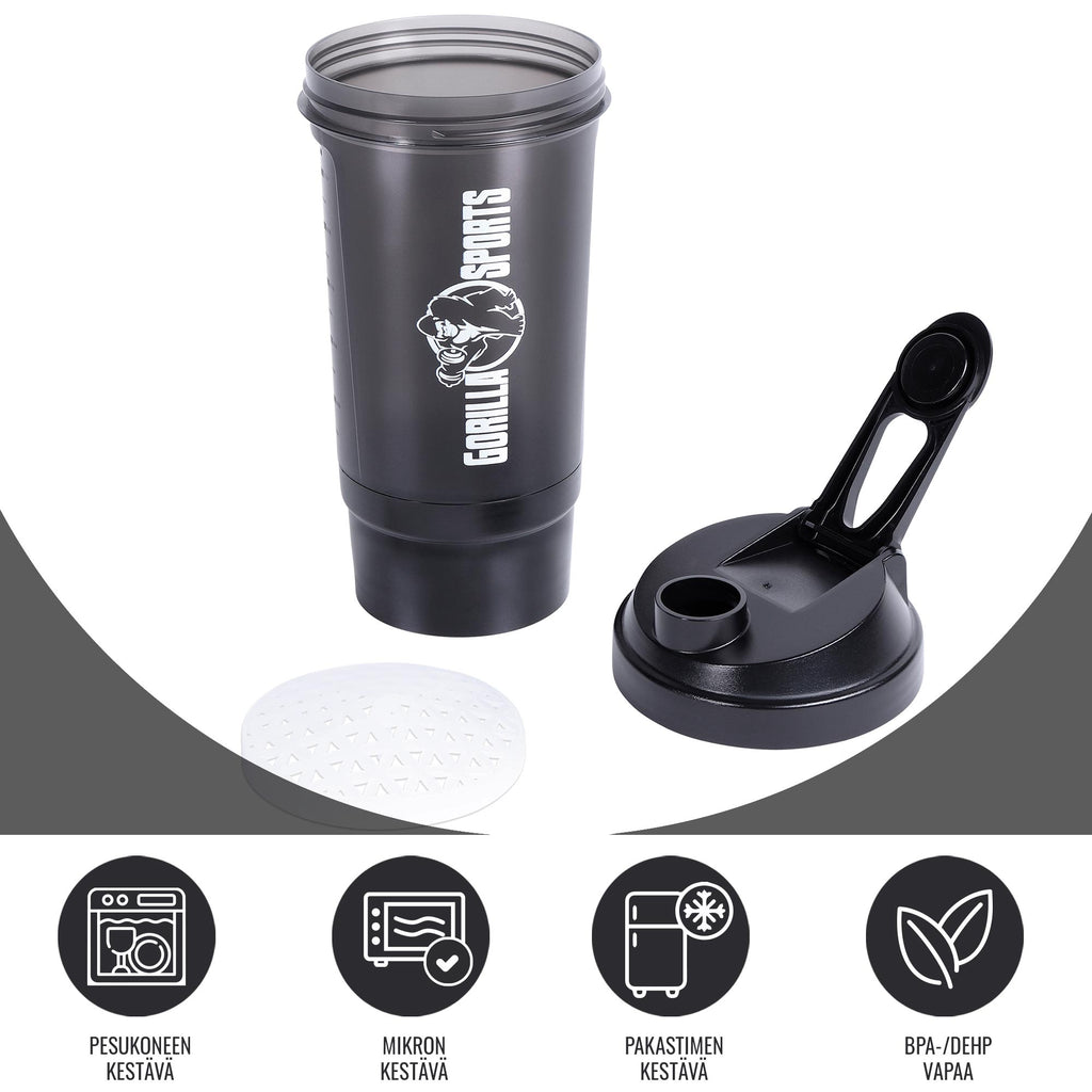 Shaker jauhelokerolla 500 ml