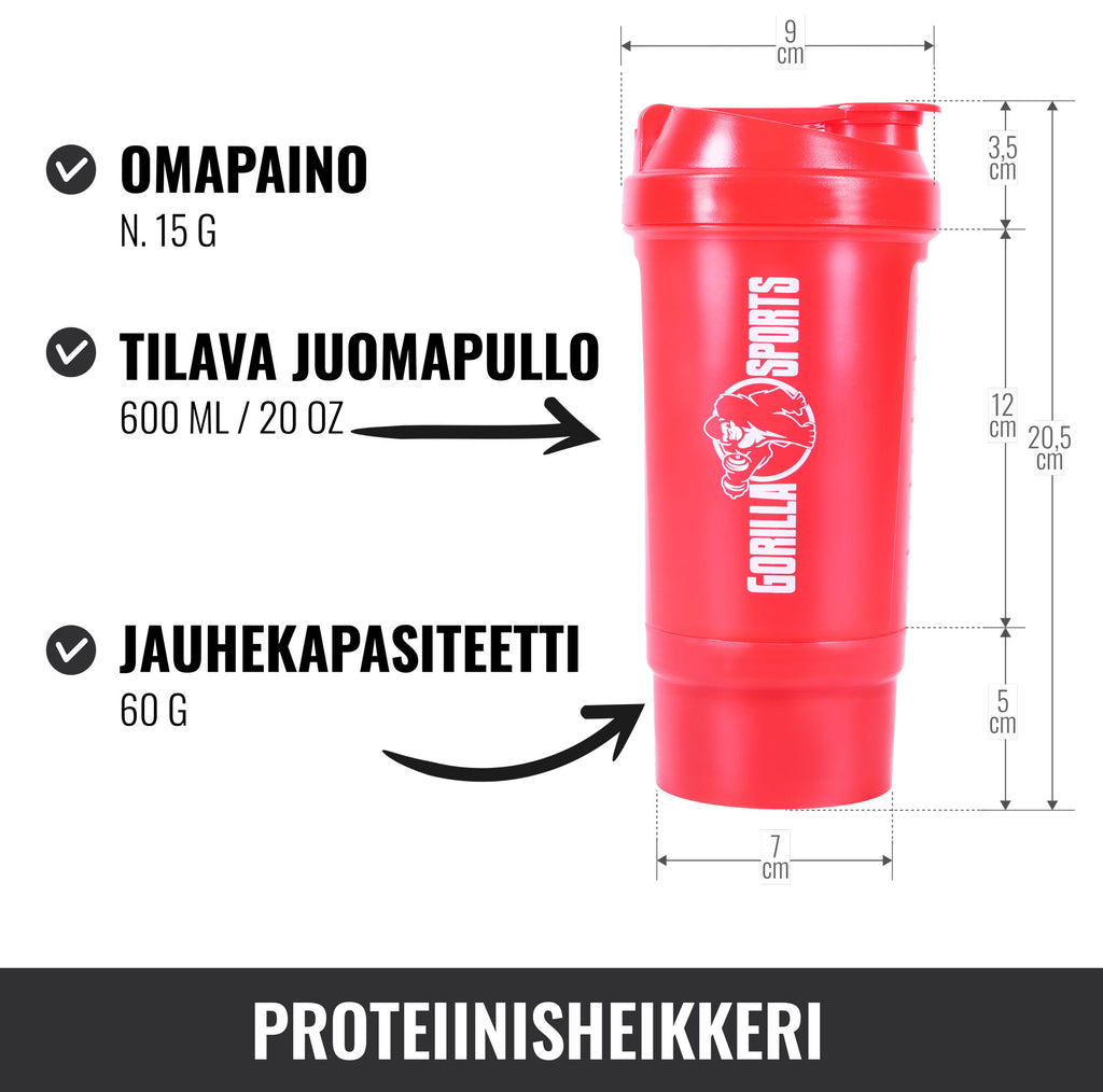 Shaker jauhelokerolla 500 ml