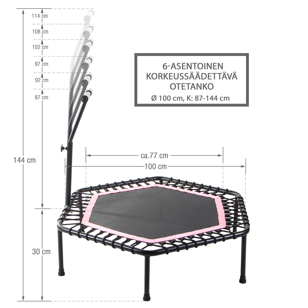 Fitness-trampoliini 100 cm kahvatangolla