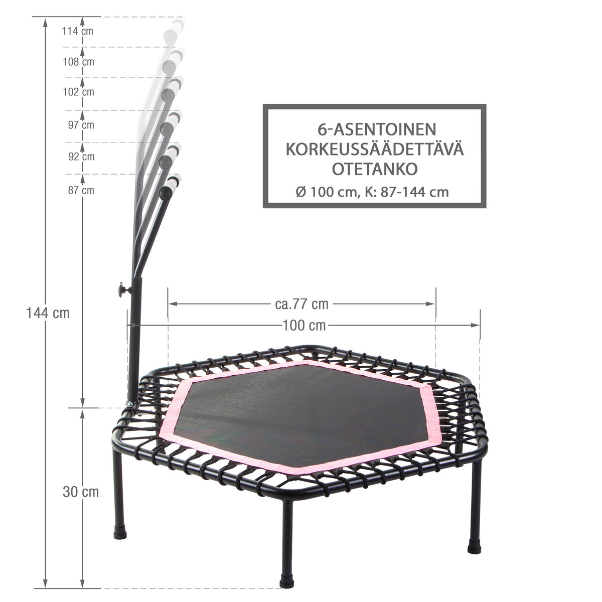 Fitness-trampoliini 100 cm kahvatangolla