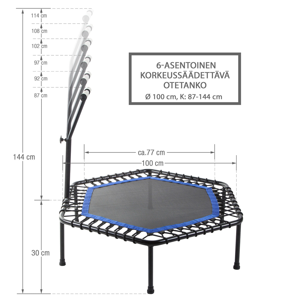Fitness-trampoliini 100 cm kahvatangolla