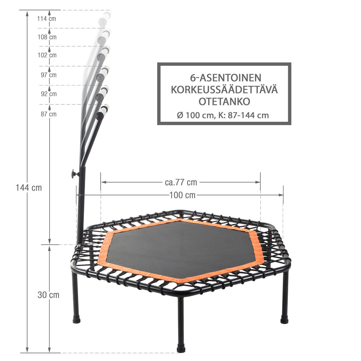 Fitness-trampoliini 100 cm kahvatangolla