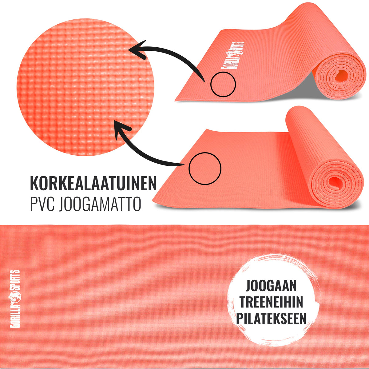 Joogamatto 5 mm 180 x 60 cm kantohihnalla