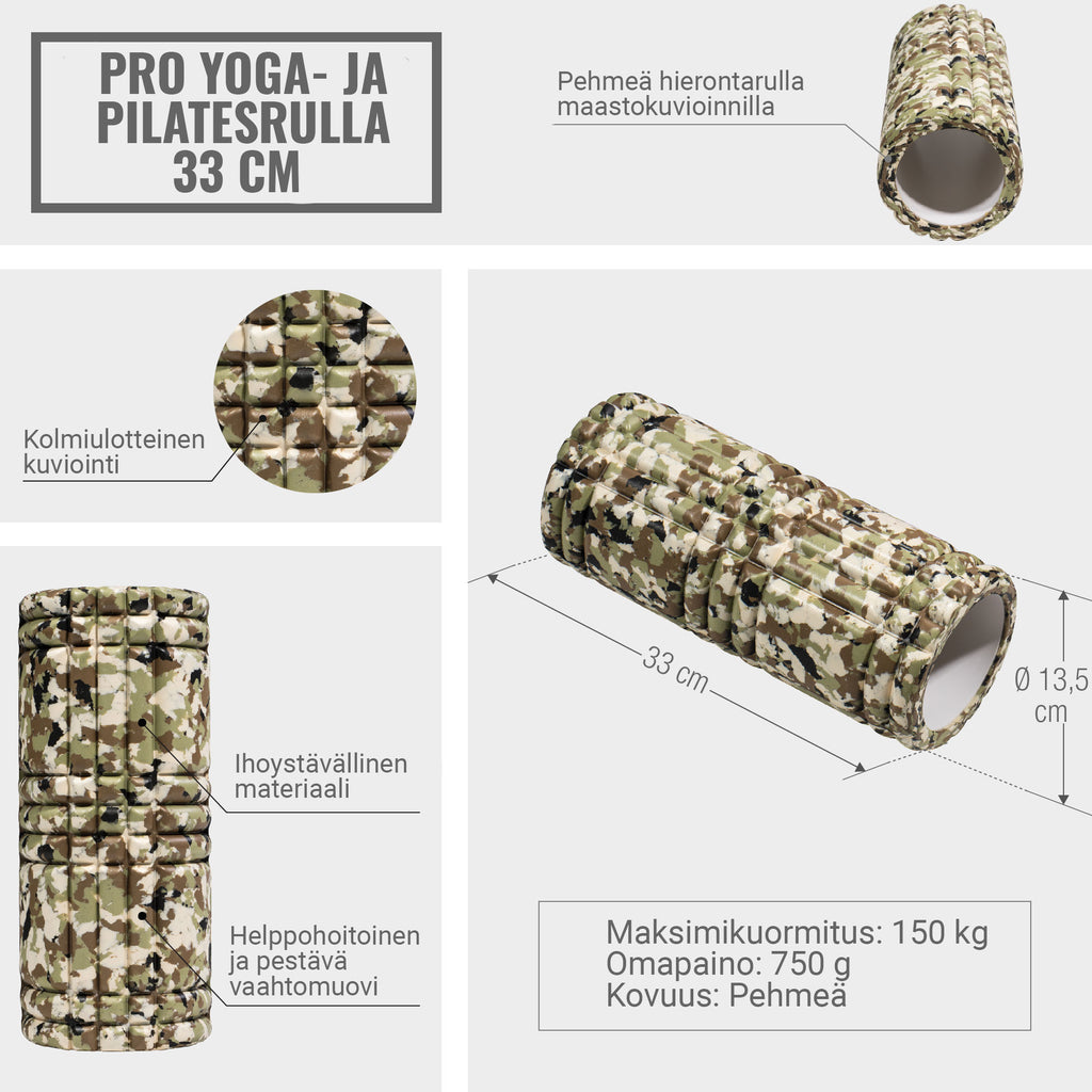 Foam Roller hierontarulla 33 x 13 cm