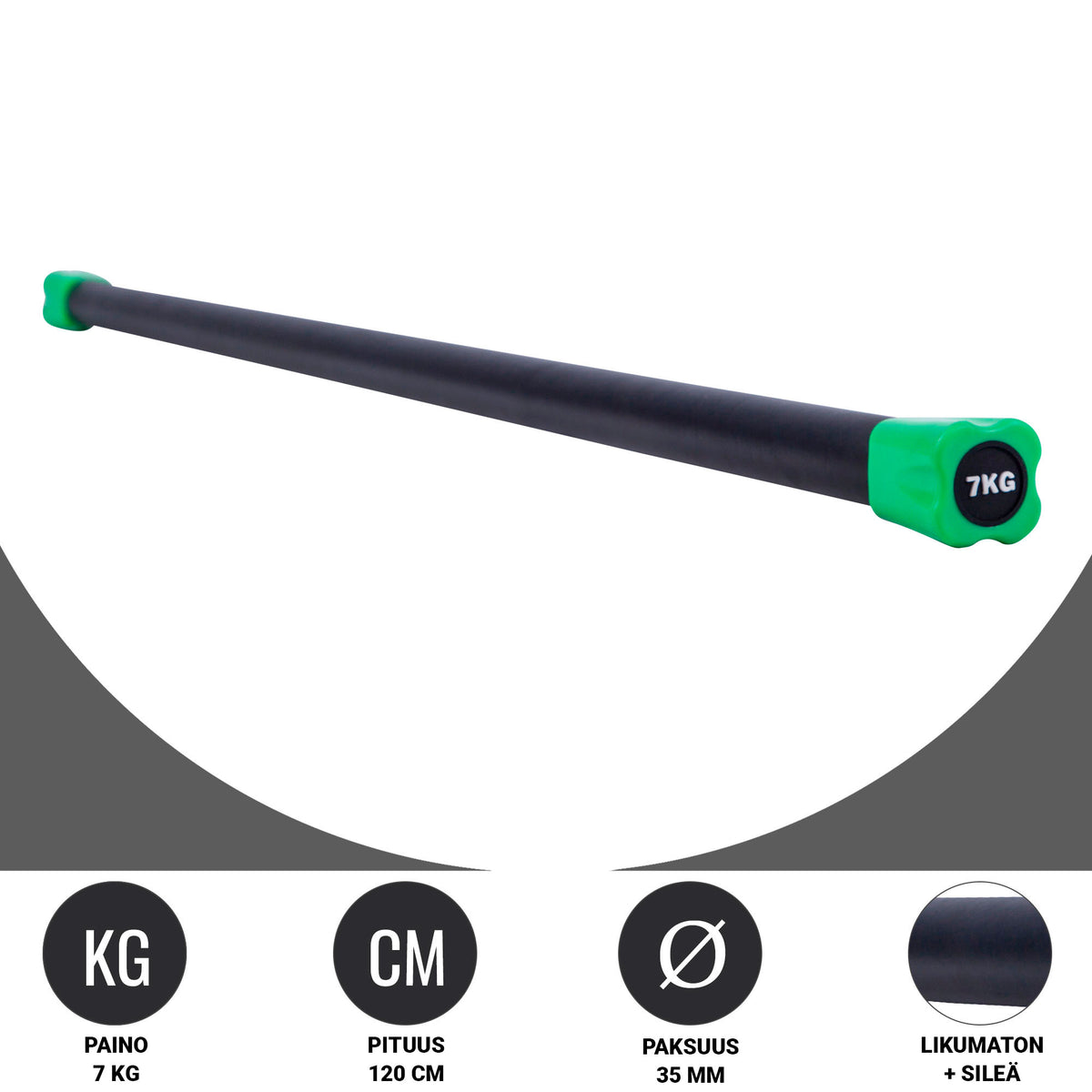 Aerobic Bar 1–10 kg – kiinteäpainoinen ryhmätreenitanko