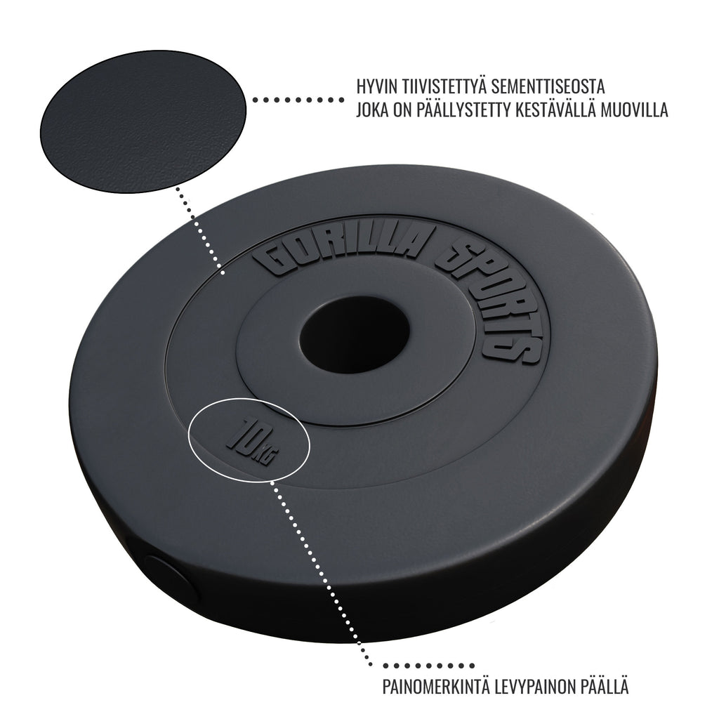 Vinyylipäällysteinen levypaino 10 kg 50 mm