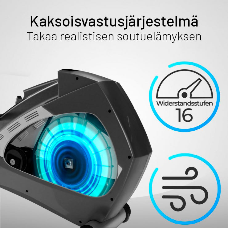 8.1 Taitettava soutulaite ilma- ja magneettivastuksella