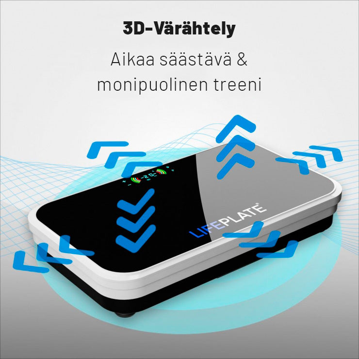 LifePlate 2.0 tärinälevy vastushihnoilla